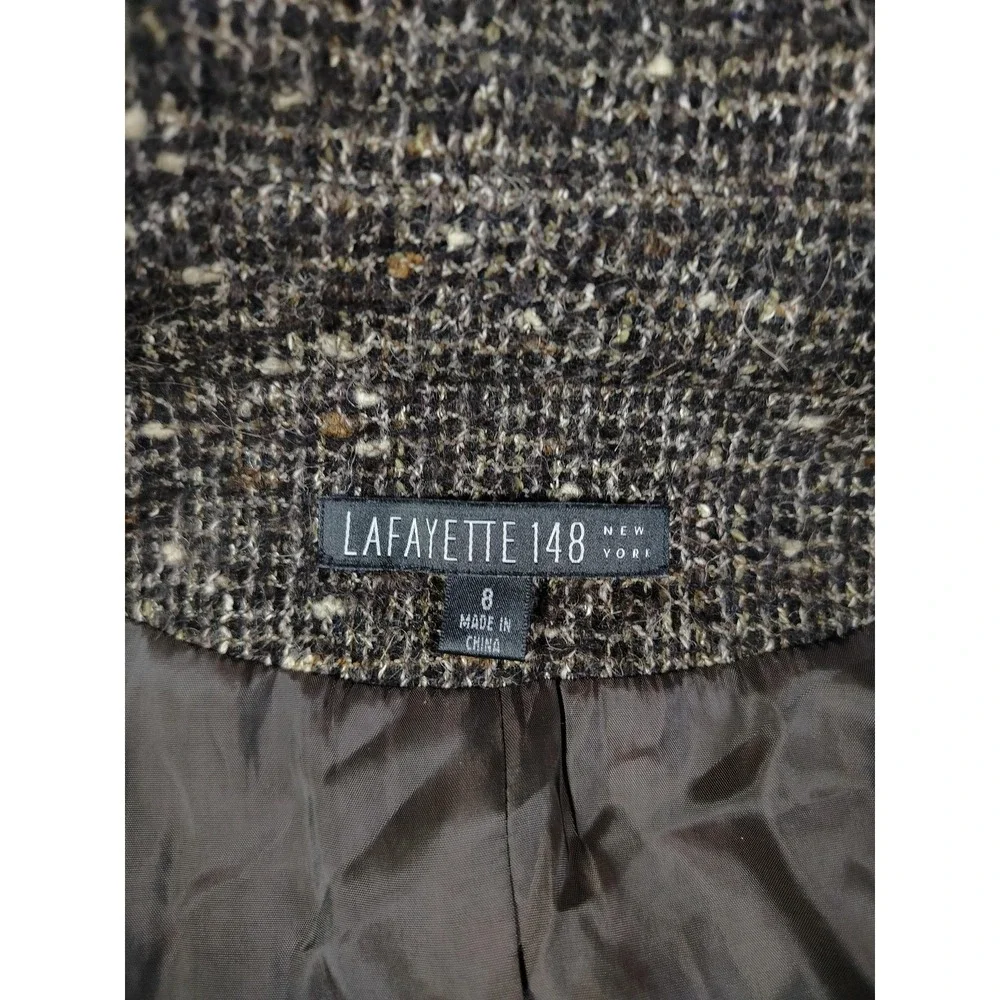 Lafayette 148 New York Blazer Womens 8 Multicolored Alpaca Wool Blend Career